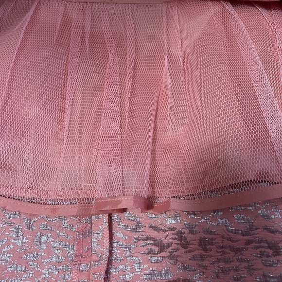 BCBG MaxAzria Dress Peach Blush Metallic Silver Cocktail Party Boned Bodice - Picture 11 of 15